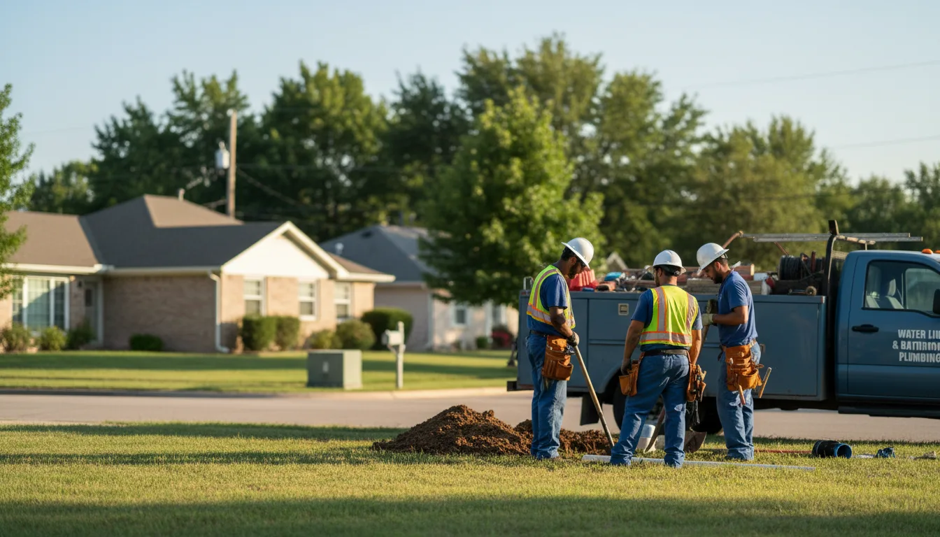 Residential water line and bathroom plumbing service in Cushing, TX